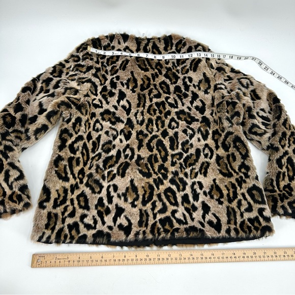 Love Token Faux Fur Jacket Women’s S Cheetah Leopard Short Coat Mob Wife Party - Picture 12 of 13